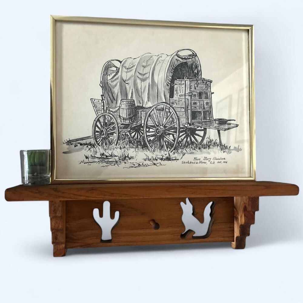 Western Cowboy Wagon wall art print